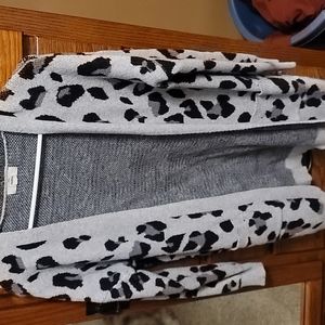 Leopard Print Sweater Cardigan